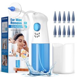 HIYAA Ear Wax Removal Kit, Ear Cleaner Ear Irrigation System for Effective Ear Wax Removal, Ear Cleaning Kit Features 10 Replaceable Tips for Home Use