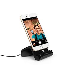 SBS Draagbare tafelhouder met Lightning-aansluiting voor het opladen van iPhone 13/iPhone 12/iPhone 11, standfunctie inclusief kabel, zwart