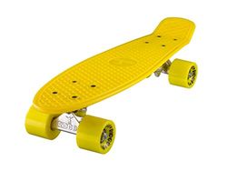 Ridge skateboard 55 cm mini cruiser retro stil i M Rollen komplett U färdig monterad Gul gul 55 cm