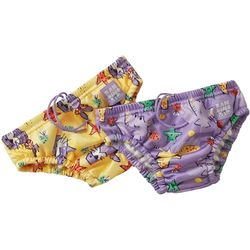 Bambino Mio, Set van 2 revolutionaire herbruikbare badluiers voor baby's en peuters, jongens en meisjes, bubbels, Flip & Vlam, 2-3 Jaar