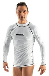 SEAC T-Sun Long Man, Camiseta de protección Rash Guard para esnorkel y natación Anti UV, Blanco, XS