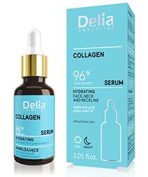 Delia Cosmetics - Siero Idratante - Collagene - Pelle Secca e Disidratata - Riduce le Rughe - Migliora l'elasticità - Pelle Idratata e Fresca - 30ml