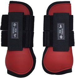 Guêtres -hKM premium- guêtre avant pour saut d'obstacle Rouge Rouge/Noir Shetty
