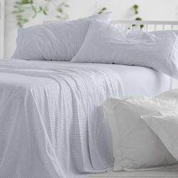 Burrito Blanco | Juego de sábanas | Cama de 150cm. (+Medidas Disponibles) | Diseño 540 | Color Azul Plomo (150x190/200cm.)