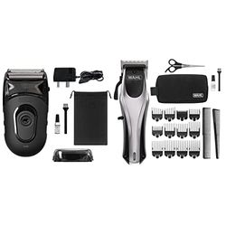 Wahl Li Compact Travel Shaver, Beard Shaver, Electric Shavers for Men, Washable Shaving Head, Easy Clean, Flex Foils, Close Cut, Small Shavers for Travelling, Black & Rapid Clip Hair Clipper