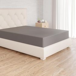 Amazon Basics Lençol de baixo ajustável, 80 x 200 cm, 100% algodão, cinzento-escuro