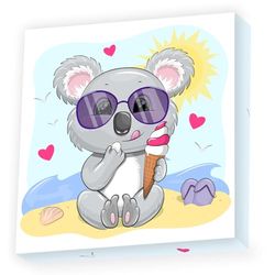 DIAMOND DOTZ d'origine 5D DOTZ Box Koala Cream créatif avec 1.739 Pierres de mosaïque en Diamant Peinture d'environ 22 x 22 cm, kit Complet pour Enfants à partir de 8 Ans, Gris/Jaune, Carton Plastique