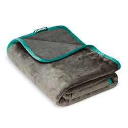 FLUFFINO® Coperta double-face per cani, di alta qualità, morbida e robusta, 150 x 100 cm, lavabile a 40 °C, grigia, coperta per cani grandi e piccoli, coperta per divano