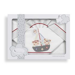 Amazon Babybeddengoedset voor kinderbed, 100% katoen, wit en grijs