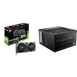 MSI GeForce RTX 3060 VENTUS 2X 12G OC Gaming Graphics Card - 12GB GDDR6, 1807 MHz, PCI Express Gen 4 & MPG A850G PCIE5 Power Supply Unit, UK Plug - 850W, 80 Plus Gold Certified, Fully Modular ATX 3.0