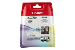 Canon PG-510/CL-511 VALUE Pack de 2 cartouches (Noir Couleur) Certifié Canon (Plastique Obsolète 2018)