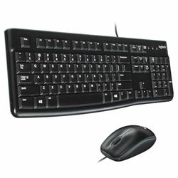 Logitech MK120 Combo Tastiera e Mouse con Filo per Windows, Layout ‎Portoghese QWERTY - Nero