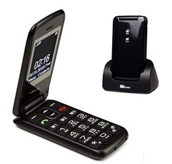 TTfone Nova TT650 Big Button Flip Folding Mobile Phone - Easy and Simple to use - Pay as you go (Black, Giff Gaff)