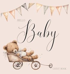 Bear Baby Shower Guest Book (hardback)