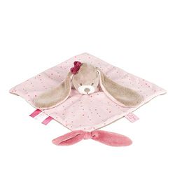 Nattou Doudou de coelho menina, menina, jade e lilili, 27 x 27 x 5 cm, bege/rosa