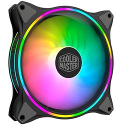 Cooler Master MasterFan MF140 Halo ARGB - Dual Ring Addressable RGB Lighting, Case and Cooling Hybrid Fan Blade Design with Jam Sensor Protection and Vibration Dampening Frame - 140 mm