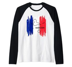 Dibujo de la bandera de Francia con el pincel, bosquejo, de, mapa, de, gu Camiseta Manga Raglan