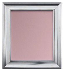 FRAMES BY POST Scandi - Cornice portafoto in argento invecchiato con supporto rosa 25,4 x 10,2 cm