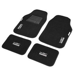 WRC 007434 Tapetes de carro universal, 4 tapetes pretos, 0