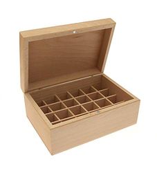 Absolute Aromas Essential Oils Wooden Storage Box – for 24 x 5ml or 10ml Essential Oil or Fragrance Bottles (Large)