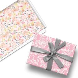 Glick Envoltura plana de lujo, tres hojas de papel de regalo de flores de doble cara, perfecto para envolver regalos, papel de regalo de cumpleaños, papel de regalo para bodas, aniversarios, cualquier