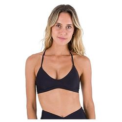 Hurley Maillot de Bain Solide réglable Haut, Noir, L Femme