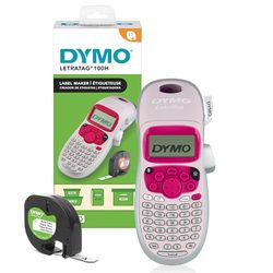 DYMO LetraTag LT-100T Etichettatrice | Macchina etichettatrice palmare | Tastiera ABC/Display LCD a 13 caratteri | Ideale per casa o ufficio | Rosa