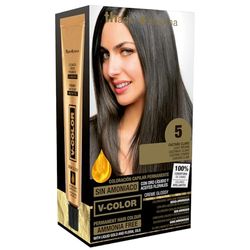 Thader Th Pharma Kit colorante senza ammoniaca per un piacevole odore con Liquid Gold, colore 5 castano chiaro