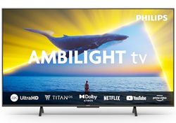 Philips Ambilight 43PUS8109 4K LED Smart TV - 43 inch-scherm met Pixel Precise Ultra HD Titan OS-platform en Dolby Atmos Sound, werkt met Alexa en Google Voice Assistant - Satijn Chroom