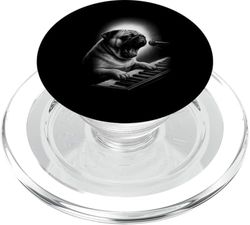 Pug Playing Keyboard Piano Player Dog Lover PopSockets PopGrip for MagSafe