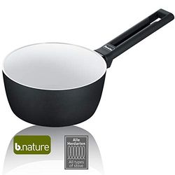 Berndes 013351 Casserole en aluminium pour induction B.Nature, avec revêtement en quartz robuste, compatible avec l'induction, 16 cm, noir/blanc