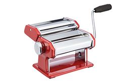 KitchenCraft World of Flavours Máquina de fazer massa de aço inoxidável - vermelho