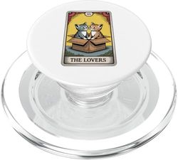 The Lovers Cuddling Cats - Carta dei tarocchi con gatto PopSockets PopGrip per MagSafe