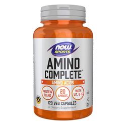 Now Foods, Amino Complete (Mélange d'Acides Aminés), 120 Capsules végétariennes, avec BCAA, Testé en Laboratoire, Sans Gluten, Végétarien, Sans OGM