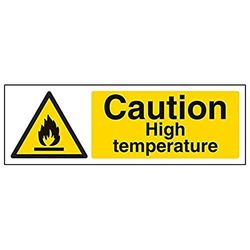 Vsafety 62015 Axe-s "Caution haute température" Sign, paysage, 300 mm x 100 mm (lot de 3)