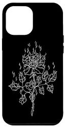 Rosa che brucia in fiamma Emo Alt E-Girl Boy Trad Mall Y2K Goth Custodia per iPhone 12 Pro Max
