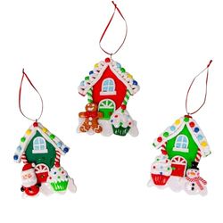 Shatchi juldekoration för upphängning, dekorerad med cupcake, jultomte, snögubbe, Teddy, julgran, väggdekoration, ornament, flerfärgad, 3 stycken