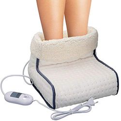 Bakaji Scaldapiedi Elettrico Materiale traspirante peluche extra-morbido, Riscaldamento rapido con 100 watt, 3 impostazioni di temperatura, Ampio spazio per i piedi, Lavabile in Lavatrice