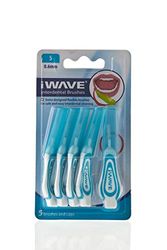 iWave Lot de 5 brosses interdentaires fines 0,6 mm Bleu – Brosses de nettoyage interdentaires pour nettoyage total des dents Outil de retrait de plaque dentaire