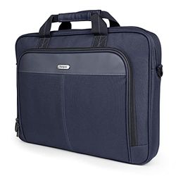 Targus Cartella Sottile con Borsa a Tracolla, 16" Classic Topload-Custodia per notebook Unisex-Adulto, Blu, 16 inch