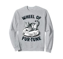 Wheel Of Fur-Tune Robot Vacuum Cleaner Funny Cat Sweatshirt