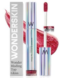 Wonderskin Wonder Blading Top Gloss - Lucidalabbra Rosso Glitterato, Trucco Labbra Idratante E Dalla Finitura Altamente Lucida (Rosso Glitter)
