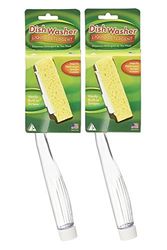 Arrow Dish Sponges With Soap Dispenser Handle, 2 Pack - Fillable Dish Wand for Quick, Convenient Cleaning - Made in the USA - Easy to Refill, Built-In Scrubber, Ideal for Dishes and Pans