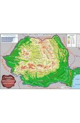 Harta Fizica A Romaniei + Harta Administrativa A Romaniei 1:3.200.000. Pliata