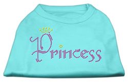 Mirage Princess Rhinestone Dog Shirt, Large, Aqua