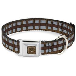 Hond kraag Seatbelt Gesp Star Wars Chewbacca Bandolier Bounding Browns Grijs 16 naar 23 Inch 1.5 Inch Breed