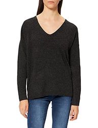 ONLY ONLRICA Life L/S V-Neck PULLO Knt Noos Maglione Cardigan, Dettagli Neri: mélange, M Donna