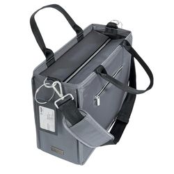 Sigel BA412 Desk Sharing Bag M, för mobilt arbete, mycket god stabilitet, vattentät, med dragkedja, axelrem, för bärbara datorer upp till 14 tum, mörkgrå, 36 x 28 x 15 cm