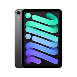 Apple iPad mini (6. generacji): czip A15 Bionic, ekran Liquid Retina 8,3 cala, 64 GB, Wi‑Fi 6 i 5G, aparat przedn 12 MP, aparat tylny 12 MP, Touch ID, bateria na cały dzień – gwiezdna szarość