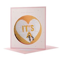 Hallmark Carte réversible à paillettes « It's A Girl » – Taille moyenne